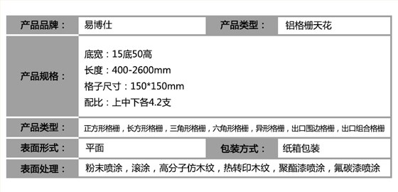 三角形铝格栅产品规格